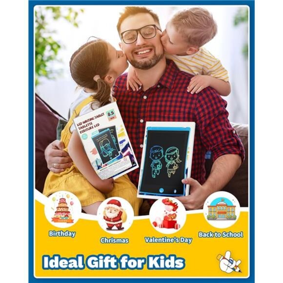 2 Pack LCD Writing Tablet with Stylus, 8.5in Erasable Doodle Board Mess - Picture 6 of 7